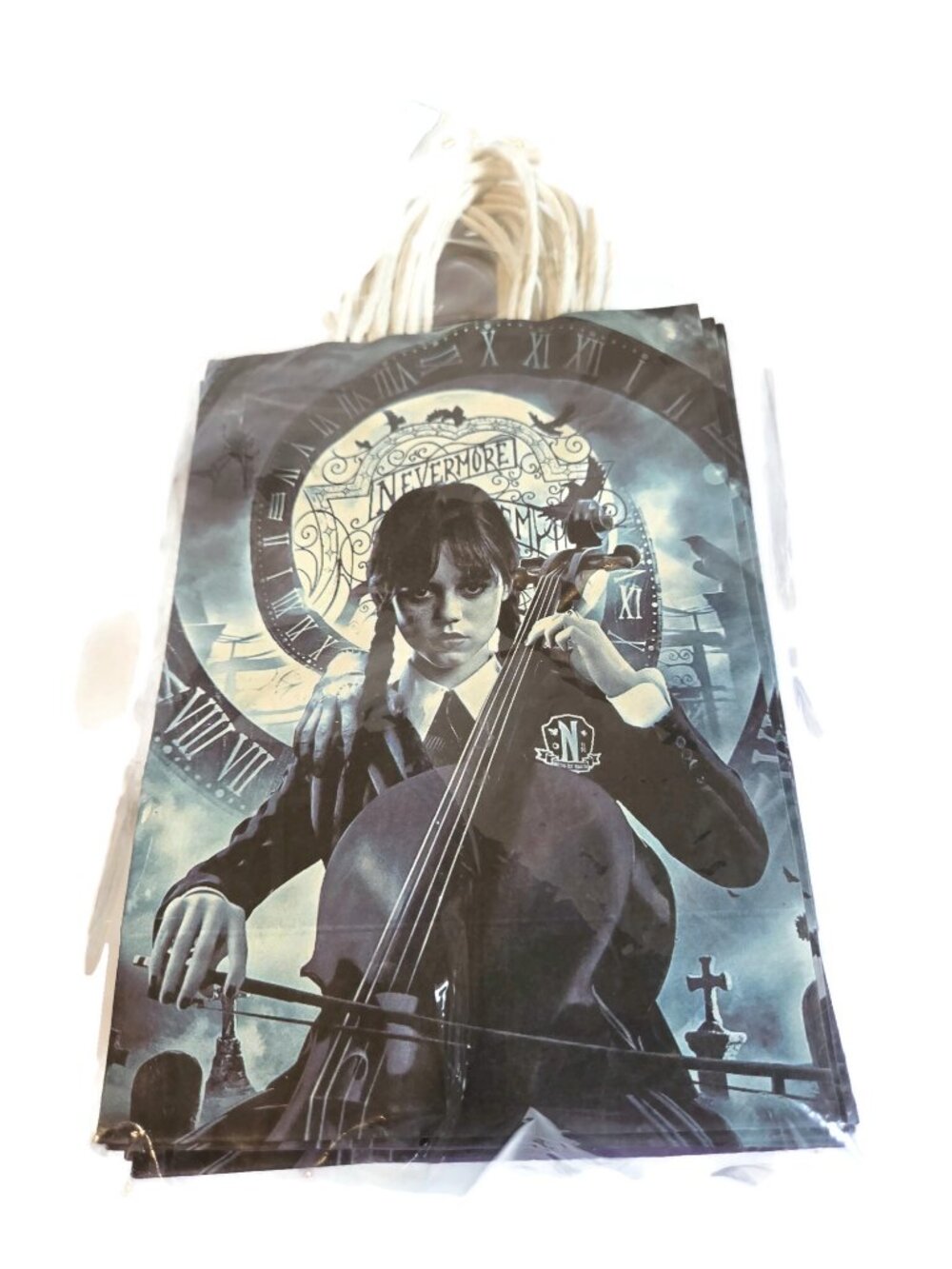 Paper Party Bags Small Wednesday Addams Character New in lot of 10